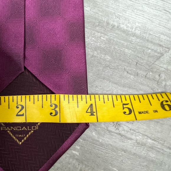 Vitaliano Pancaldi Purple Abstract Pattern Silk Tie - Picture 5 of 6